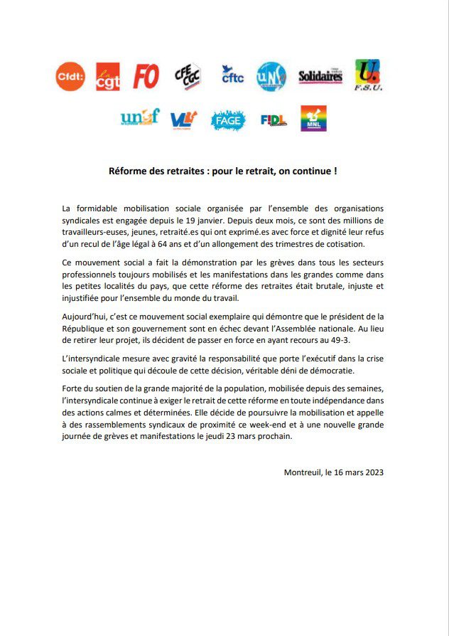 Communiqu De Presse Union D Partementale Cgt De La Mayenne